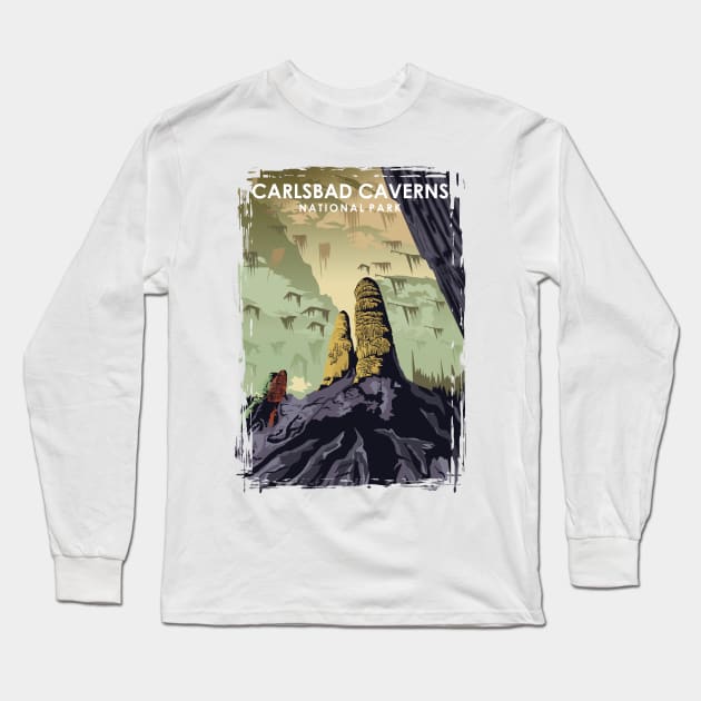 Carlsbad Caverns National Park Vintage Travel Poster Long Sleeve T-Shirt by jornvanhezik